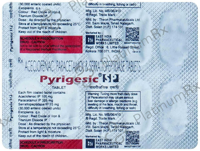 Pyrigesic SP 100/325/15mg Tablet 10s