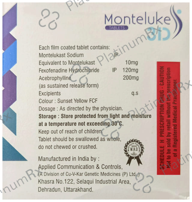 Monteluke 3D 10mg/120mg/200mg Tablet