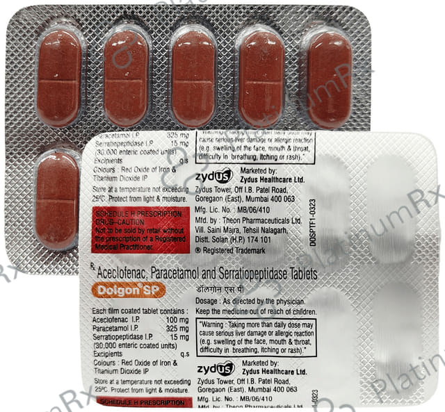 Dolgon SP 100/325/15mg Tablet 10s