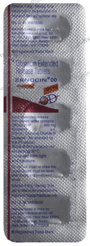 Zanocin OD 400mg Tablet ER 5s