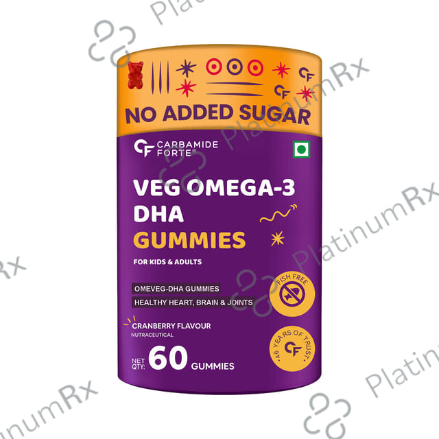 Carbamide Forte Omega 3 Vegetarian Yummy Gummies for Kids & Adults Cranberry