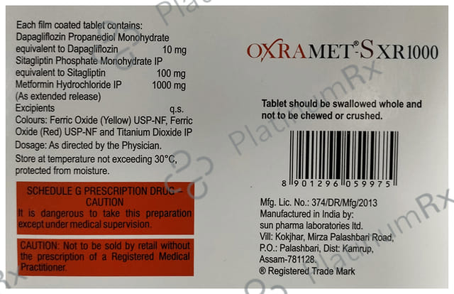 Oxramet S XR 10/1000/100mg Tablet 7s