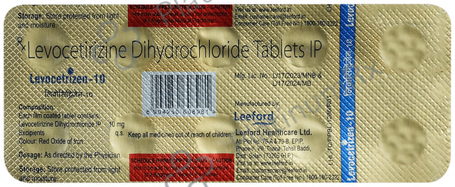 Levocetrizen 10mg Tablet 10s
