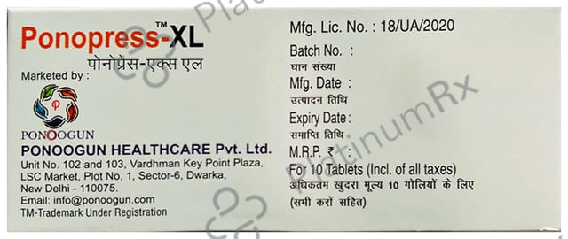 Ponopress XL 5mg Tablet 10s