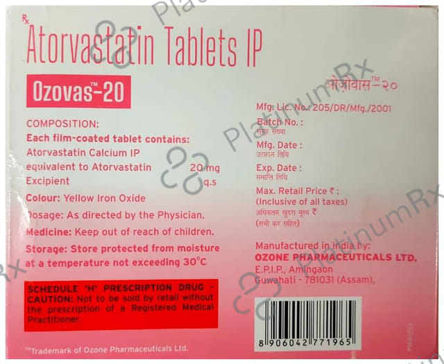 Ozovas 20mg Tablet 30s