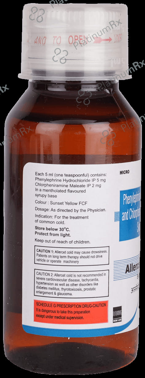 Allercet 2/5mg Cold Syrup 60ml