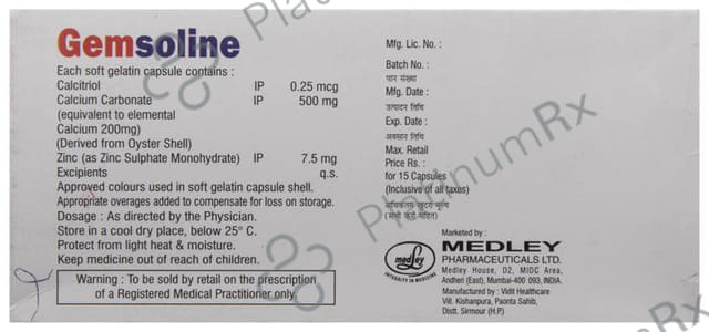 Gemsoline Soft Gelatin Capsule 15s