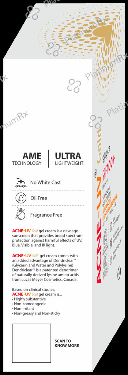Acne Uv Gold SPF 100+ Sunscreen Gel Cream 30gm
