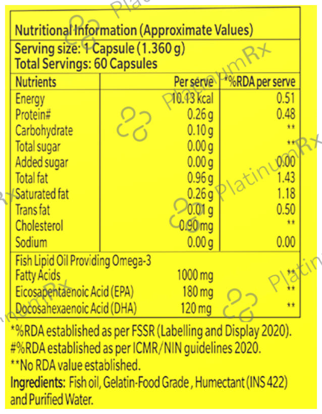 Seacod Omega 3 Fish Oil 1000mg Capsule 60s