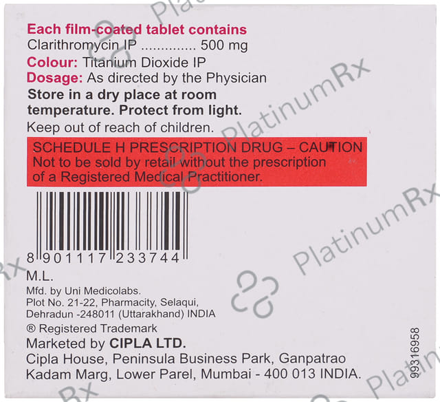 Zoclar 500mg Tablet 4s
