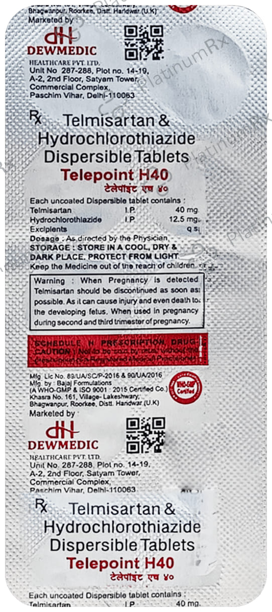 Telepoint H 40mg/12.5mg Tablet