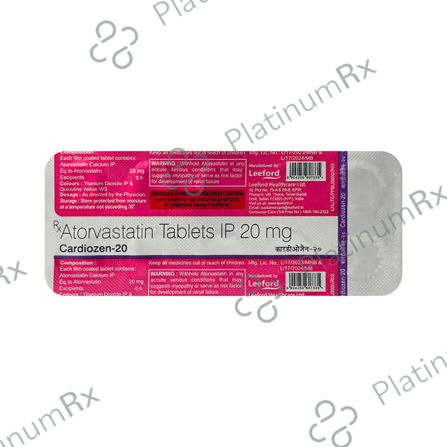 Cardiozen 20mg Tablet 10s