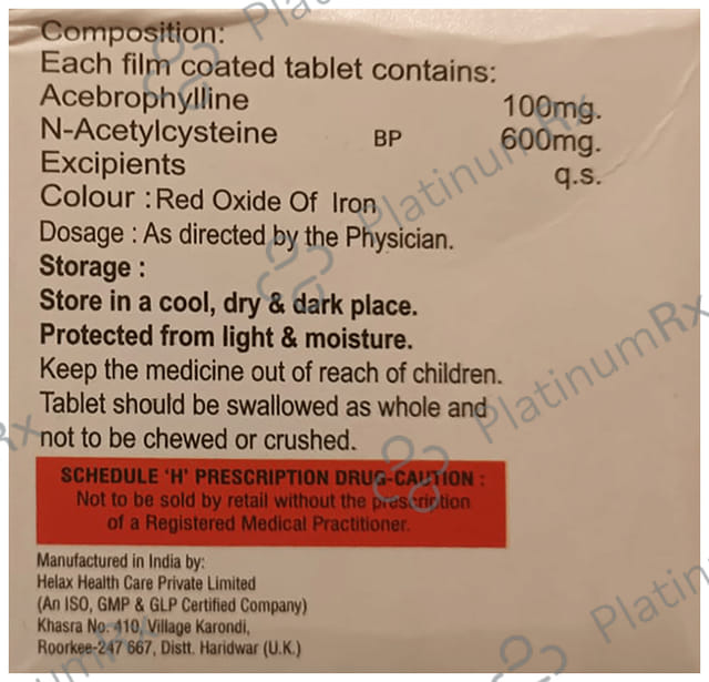 Acebior N 100/600mg Tablet 10s