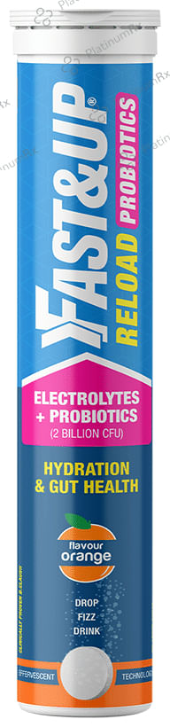 Fast&Up Reload Probiotics for hydration and Gut Health Effervescent Tablet Orange