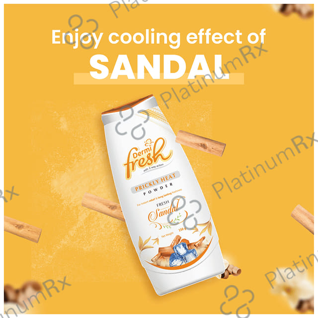 Dermifresh Prickly Heat Fresh Sandal Flavour Powder 150gm