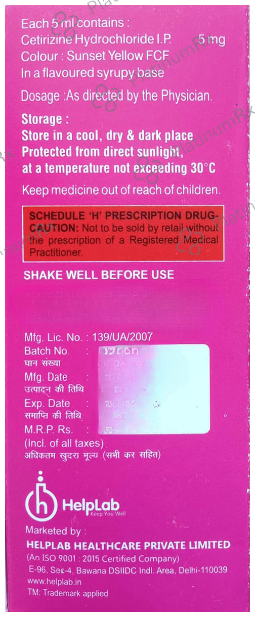Cezee 5mg Syrup 60ml
