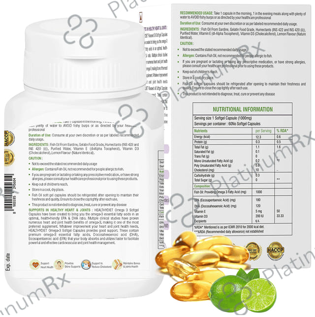 Omega 3 1000mg Soft Gel Capsule 60s