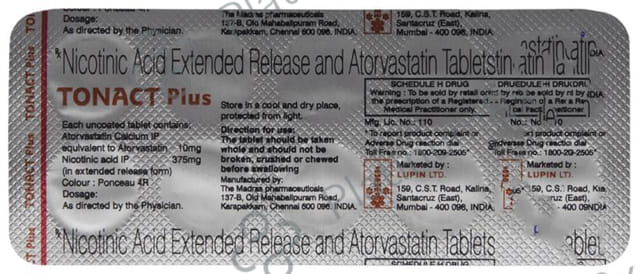 Tonact Plus 10/375mg Tablet ER 10s
