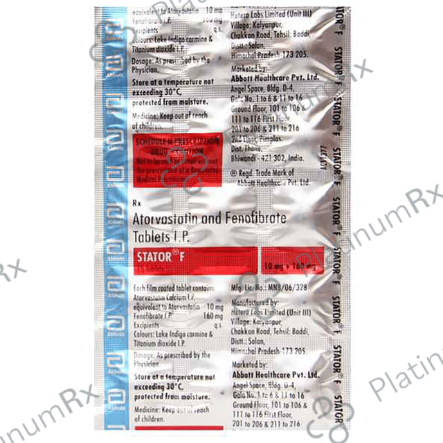 Stator F 10/160mg Tablet 15s