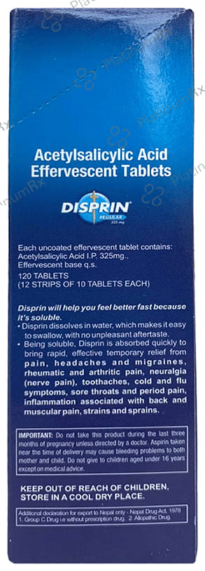 Disprin Regular 325mg Effervescent Tablet 10s