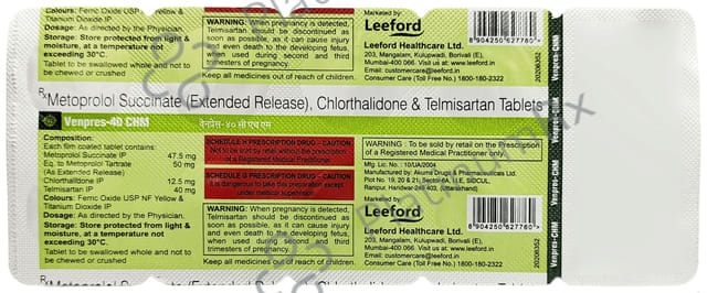Venpres CHM 12.50/50/40mg Tablet ER 10s