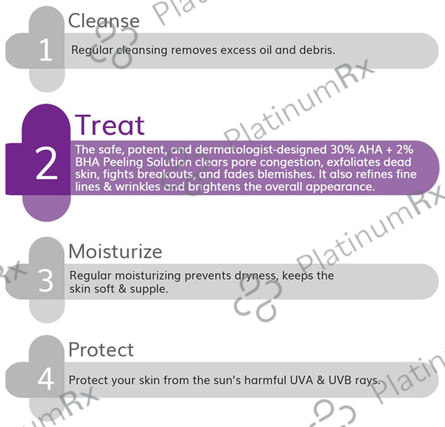 The Derma Co 30% AHA+2% BHA Peeling Solution - For 10 Minute Weekly Exfoliation