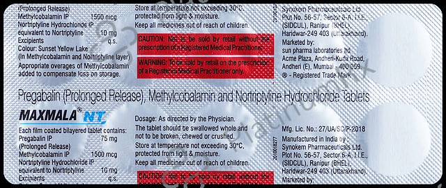 Maxmala NT 75mg/10mg/1500mcg Tablet