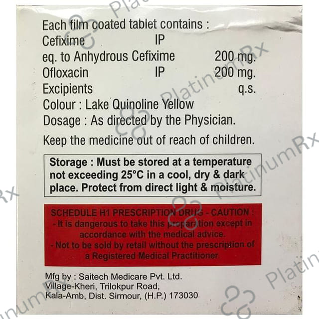 Cifex O 200/200mg Tablet 10s