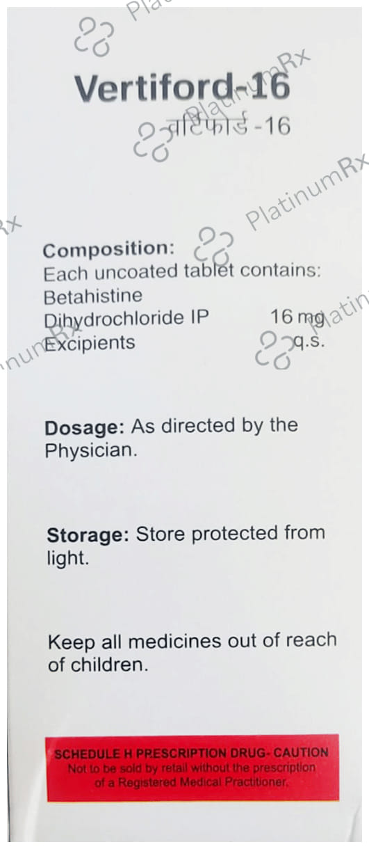 Vertiford 16mg Tablet 10s