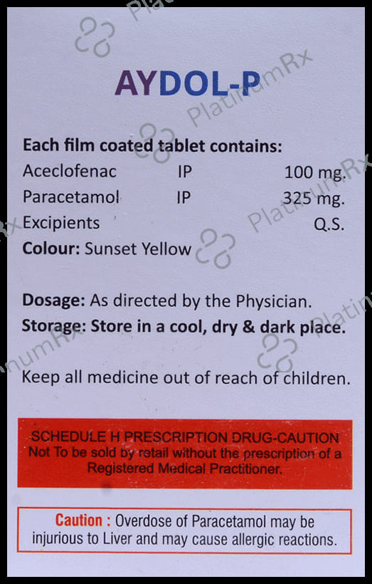 Aydol P 100mg/325mg Tablet
