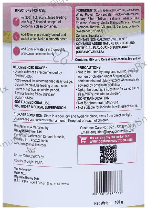 PentaSure Renal Creamy Vanilla Flavour Powder 400gm