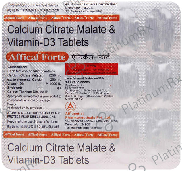 Affical Forte 250mg/1000IU Tablet 15s