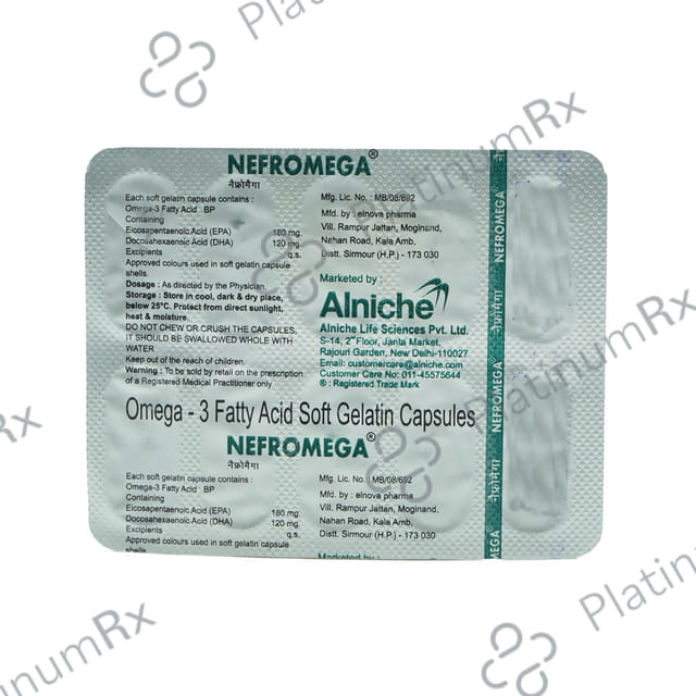 Nefromega 120/180mg Capsule 10s