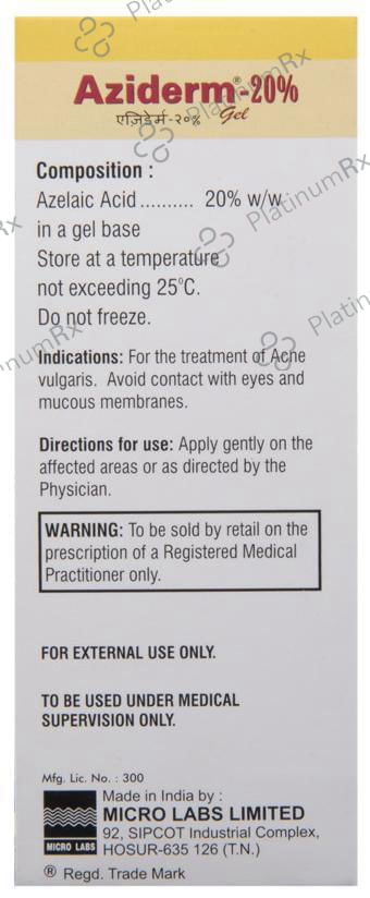 Aziderm 20% Gel 15gm
