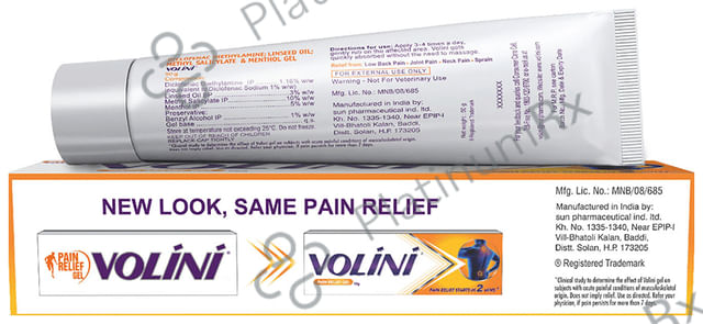 Volini Pain Relief Gel for Sprain, Muscle, Joint, Neck & Low Back Pain 50gm