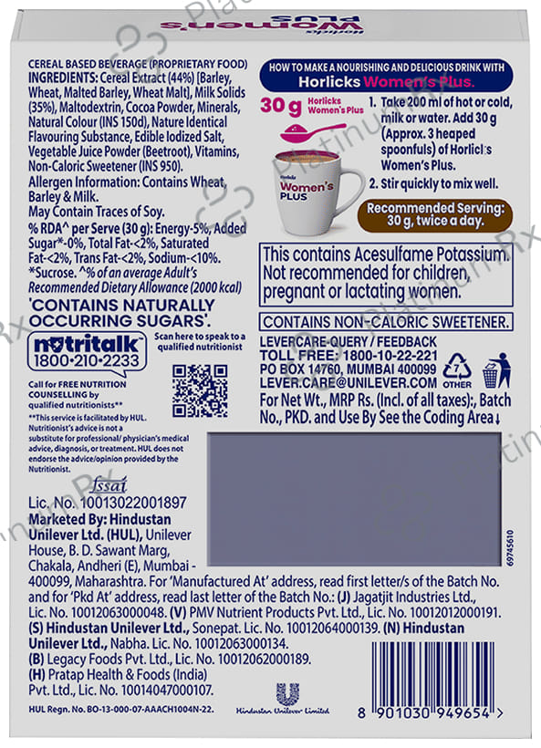 Horlicks Womens Plus Chocolate Flavour 400gm
