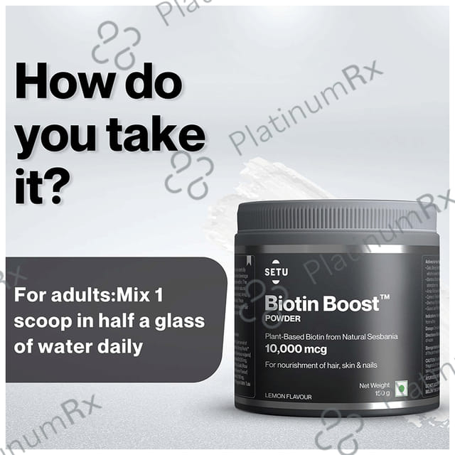 Setu Biotin Boost Powder for Hair, Skin & Nails Lemon