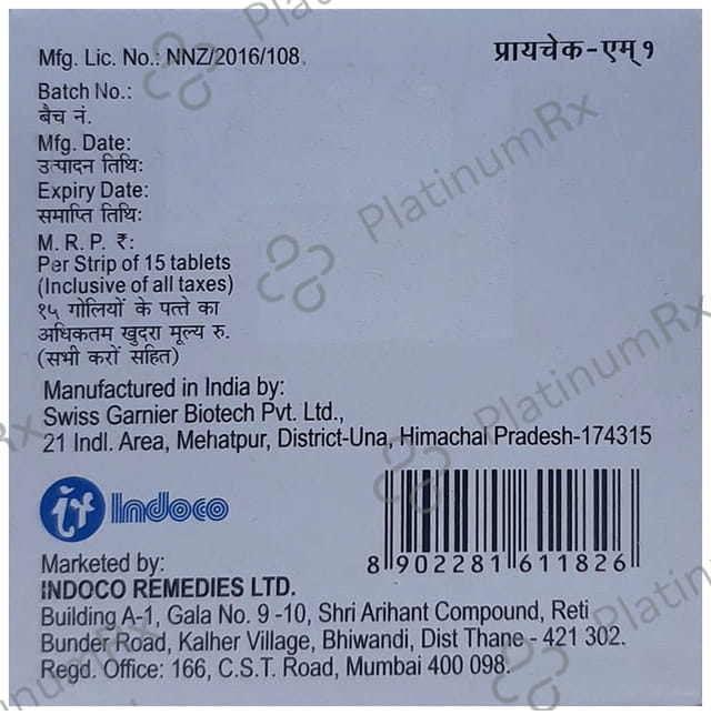 Prichek M 1/500mg Tablet SR 15s