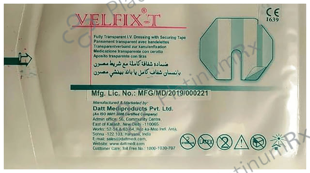 Datt Velfix-T Fully Transparent IV Dressing Tape Small