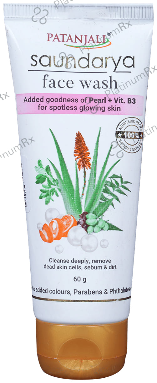 Patanjali Ayurveda Saundraya Orange Peel, Neem, Tulsi & Aloe Vera Face Wash