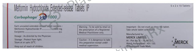 Carbophage XR 1000mg Tablet 10s