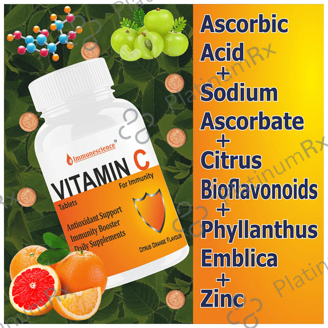 Immunescience Vitamin C for Immunity Orange Flavour Chewable Tablet 60s