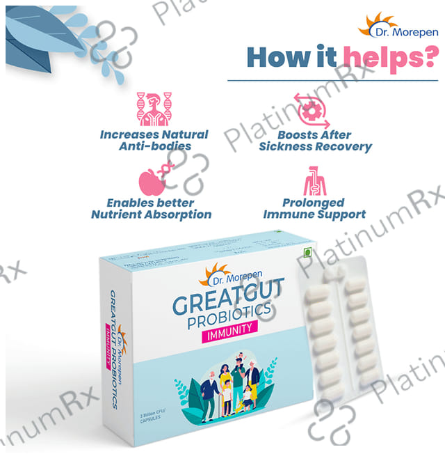 Dr. Morepen Greatgut Probiotics Immunity 3 Billion CFU Capsule