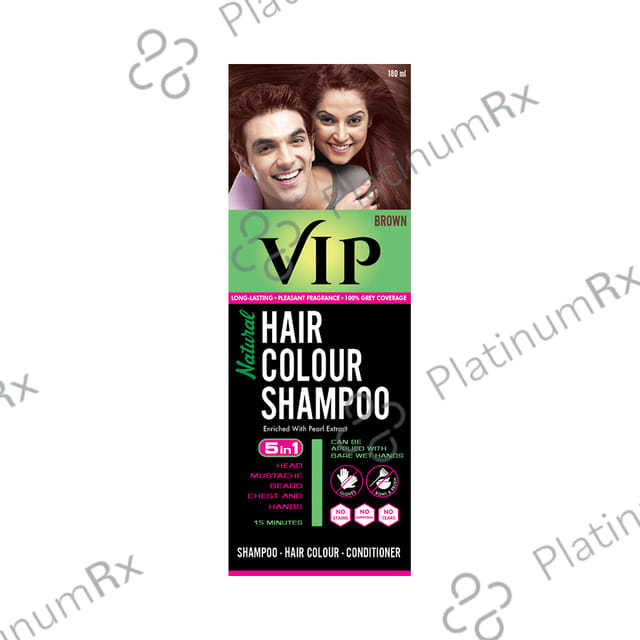 VIP Natural Hair Colour Brown Shampoo 180ml