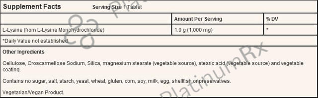 Now Foods L-Lysine 1000mg Tablet