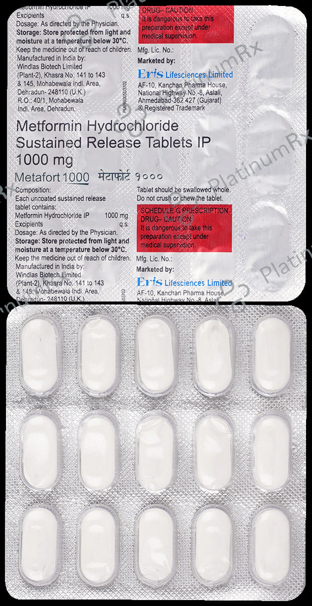 Metafort SR 1000mg Tablet 15s