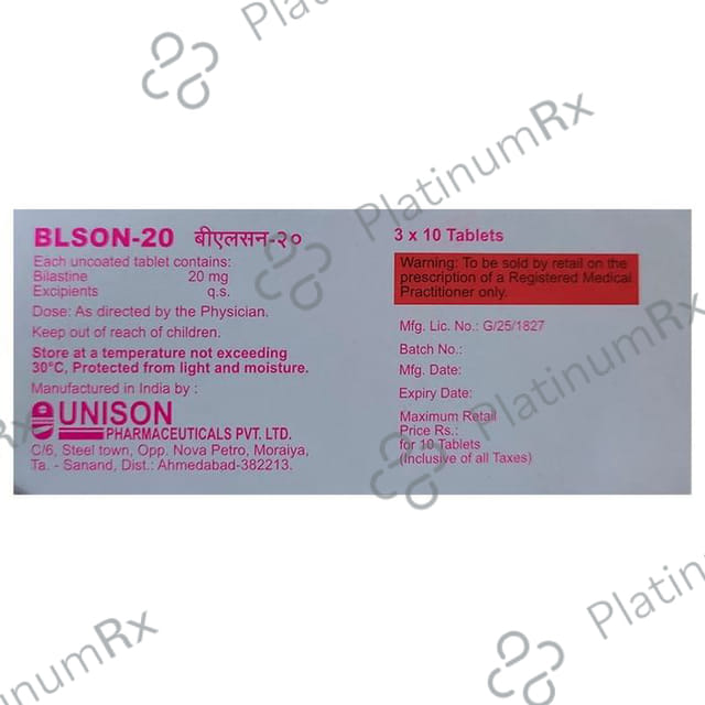 Blson 20mg Tablet 10s