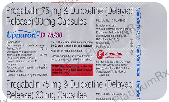 Upnuron D 75/30mg Capsule 10s
