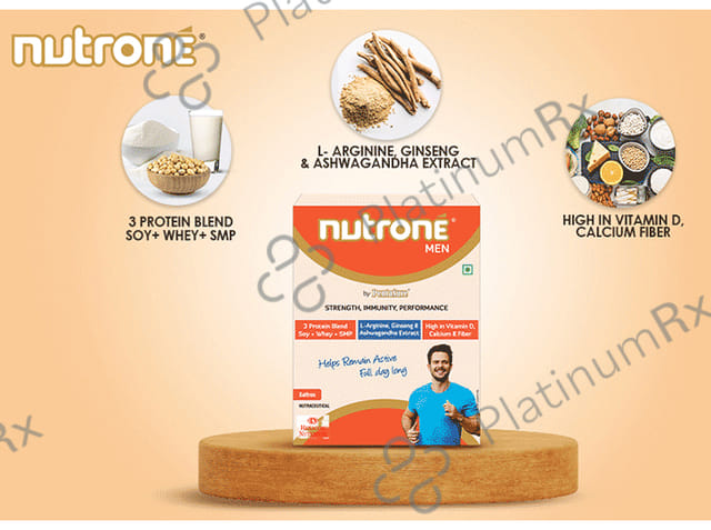 Nutrone Men 3 Protein Blend (Soy+Whey+SMP) Powder Saffron with Shaker Free