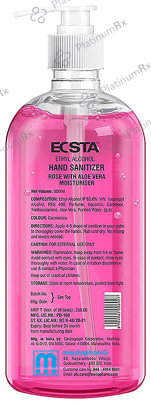 Eqsta Rose with Aloe Vera Moisturiser Hand Sanitizer